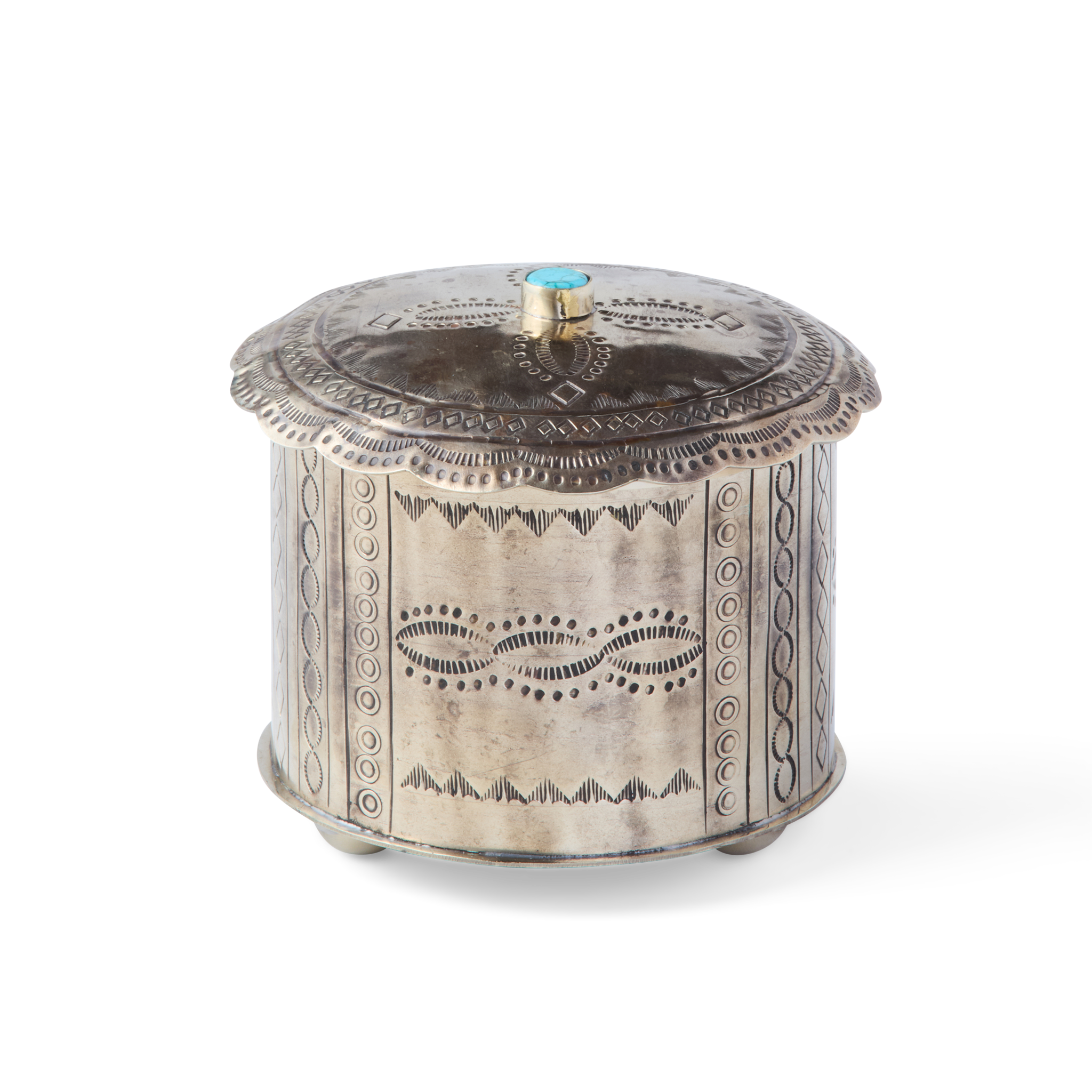 Southwestern Round Box :: Silver