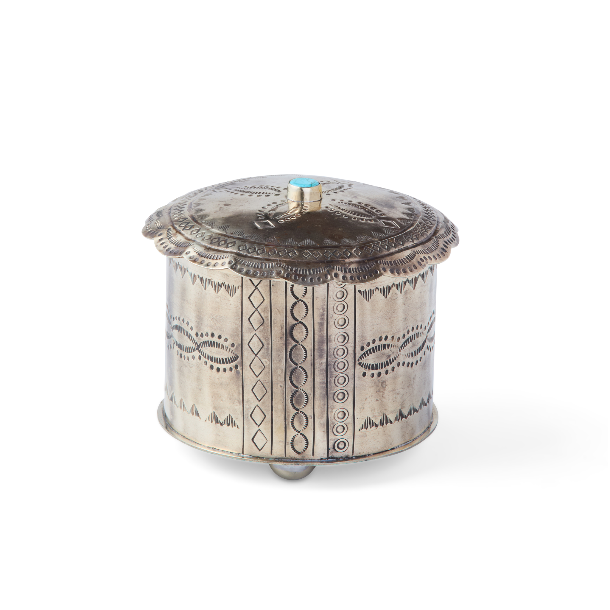 Southwestern Round Box :: Silver