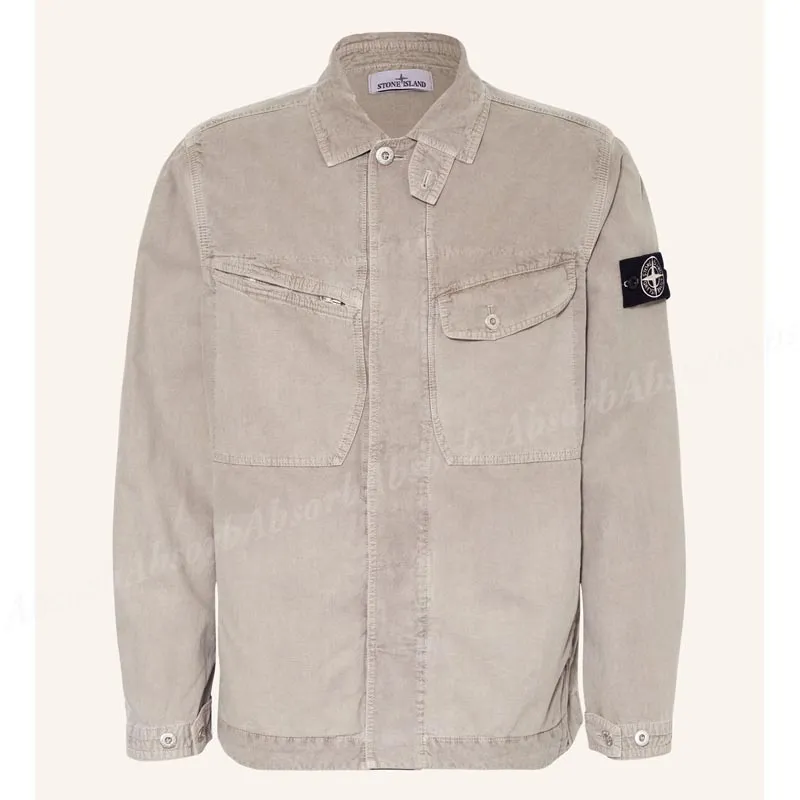 STONE ISLAND  |Street Style Long Sleeves Plain Cotton Logo Shirts