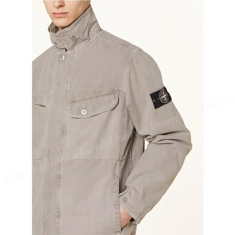 STONE ISLAND  |Street Style Long Sleeves Plain Cotton Logo Shirts