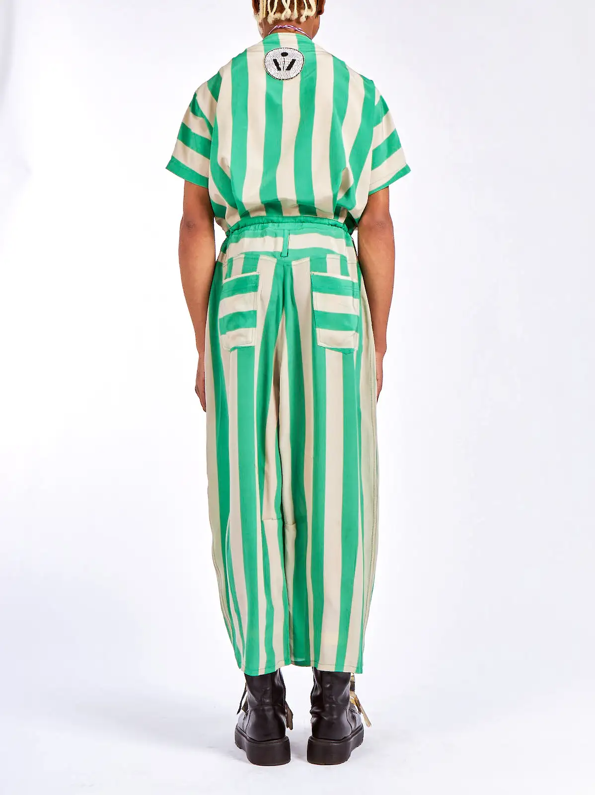 Striped Silk Jumpsuit