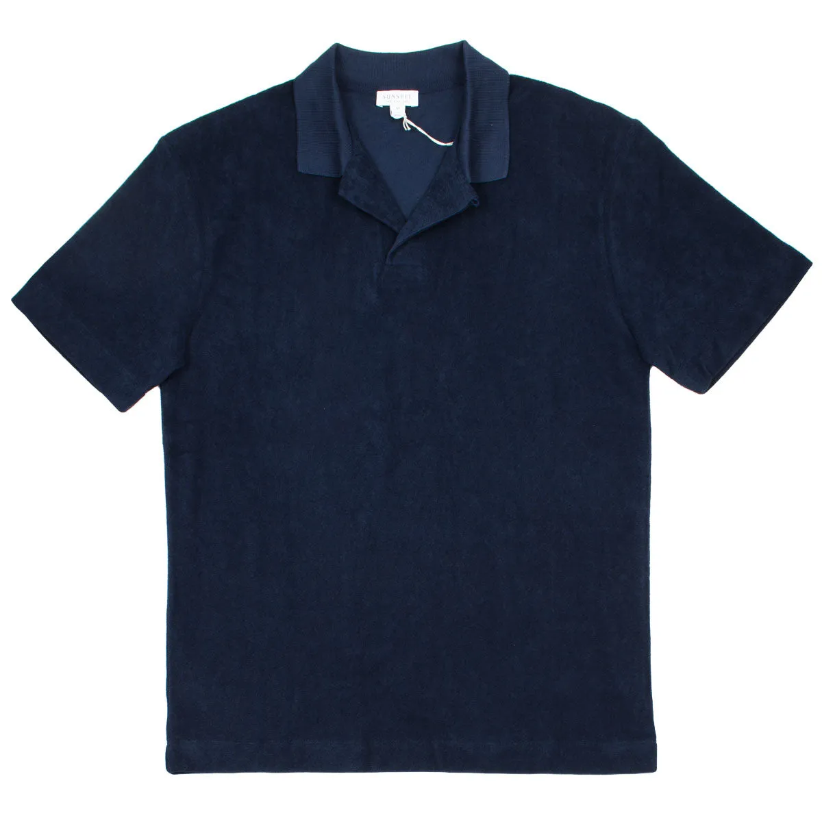 Sunspel - Short Sleeve Terry Polo - Navy