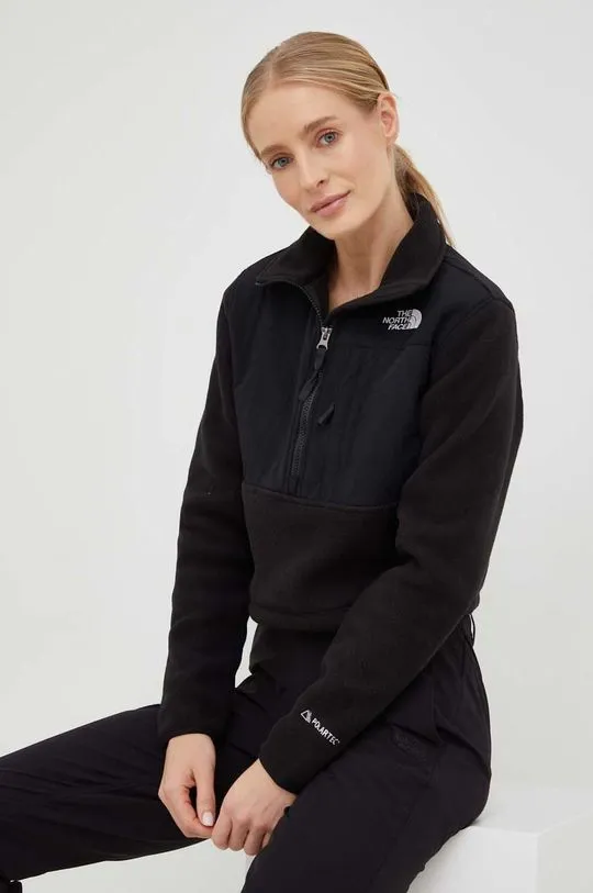 The North Face sweatshirt WOMENS DENALI CROP Fleece women's black color NF0A7WXYJK31