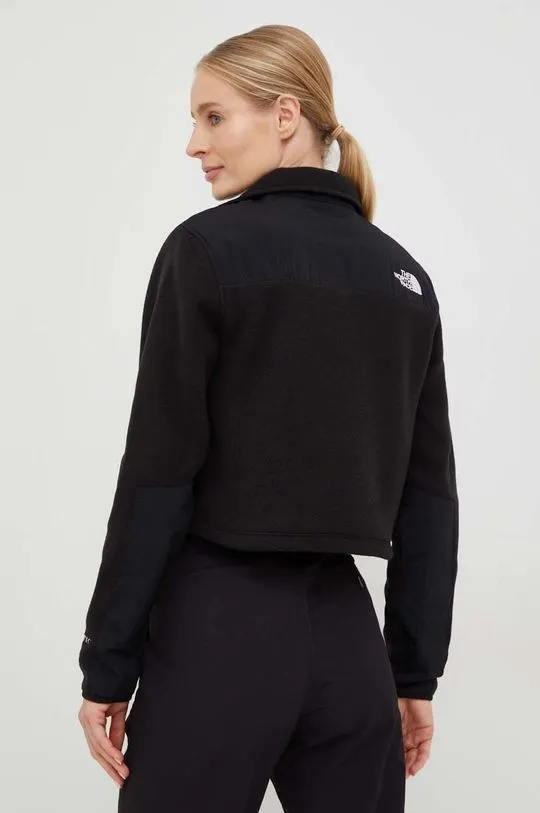 The North Face sweatshirt WOMENS DENALI CROP Fleece women's black color NF0A7WXYJK31