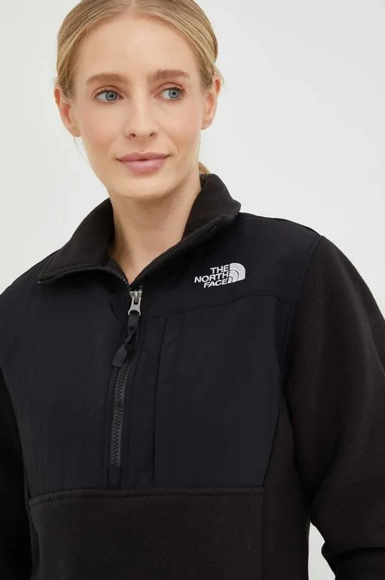 The North Face sweatshirt WOMENS DENALI CROP Fleece women's black color NF0A7WXYJK31