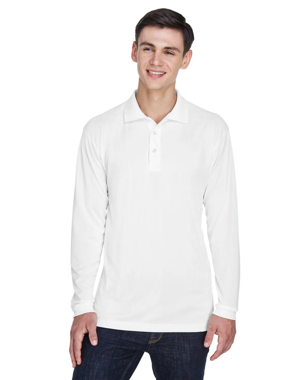 UltraClub Cool & Dry Sport Long-Sleeve Polo