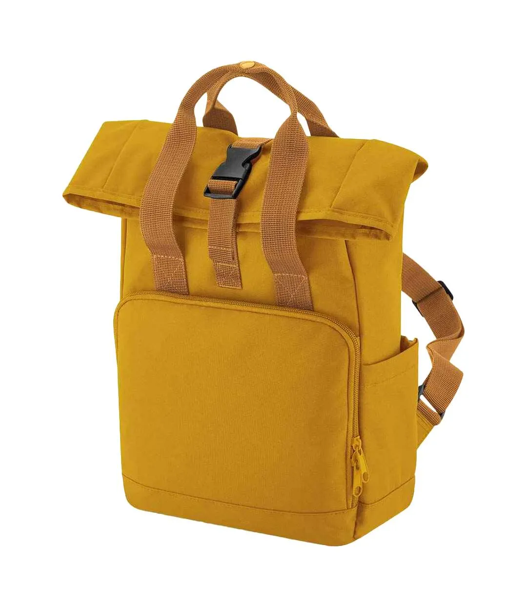 Unisex adult mini recycled twin handle backpack one size mustard yellow Bagbase