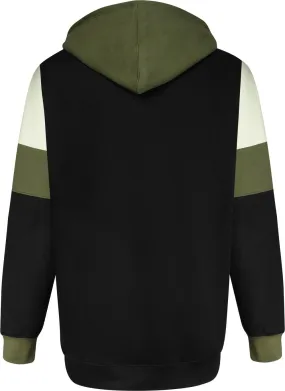 Uptheir Bronx Colour Block Zip Through Hoodie - Black