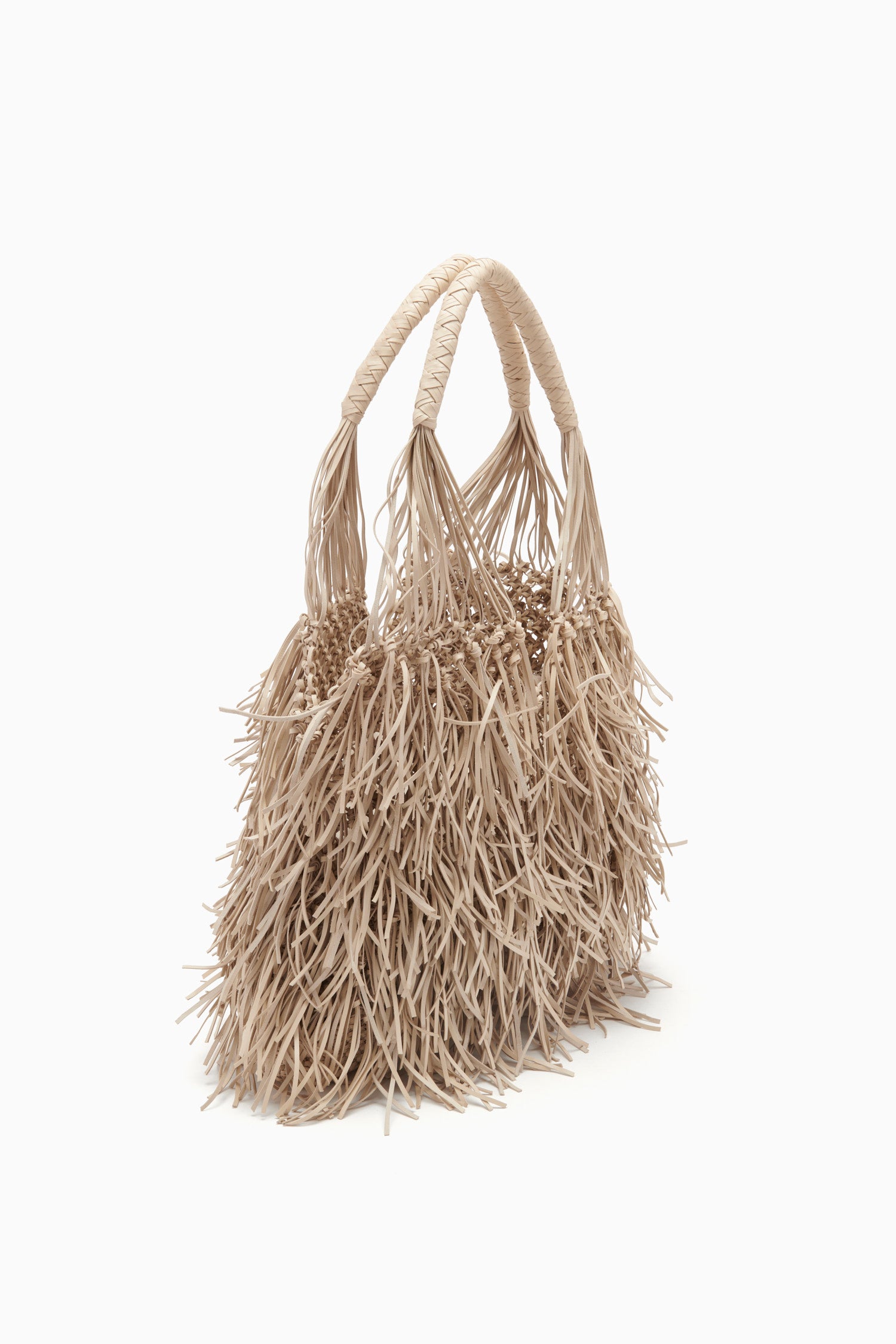 Valeria Large Fringe Hobo - Alabaster