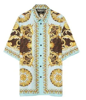 VERSACE  |Monogram Silk Street Style Long Sleeves Logo Luxury Shirts