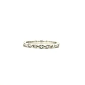 Wavy Diamond Ring with 0.07ctw Diamonds in 14K White Gold