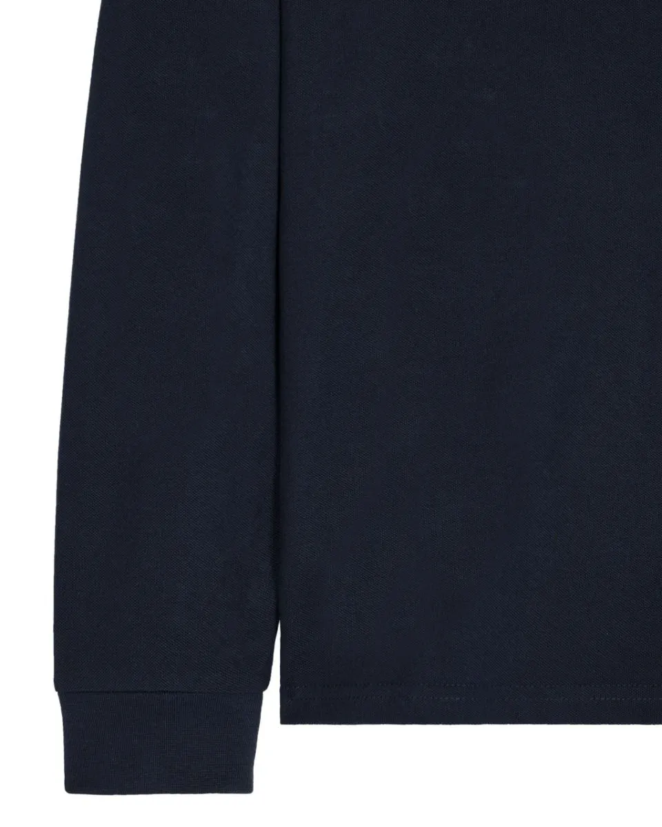 Weekend Offender Dice Long Sleeve Polo Shirt Navy