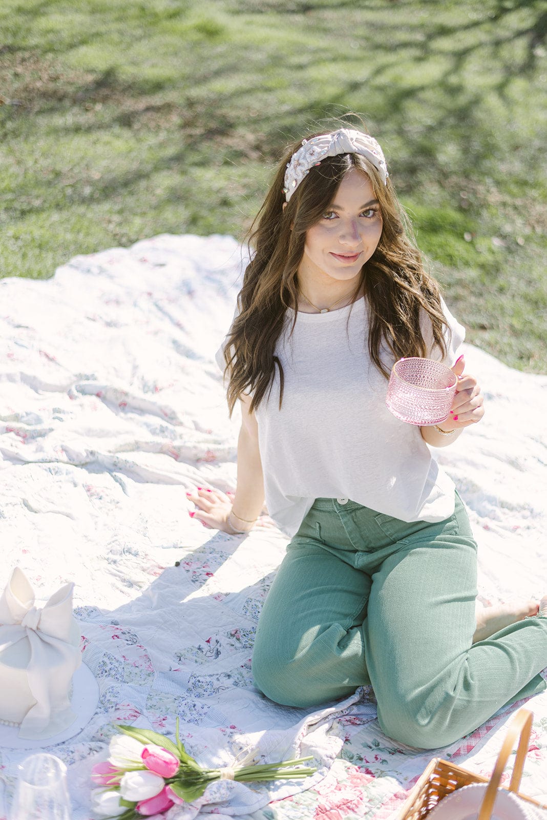 White Short Sleeve Linen Tee