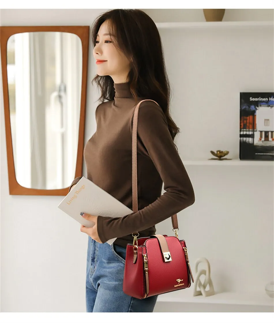 Women's Designer Tote Leather Shoulder Crossbody Messenger Handbag