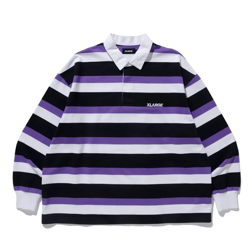 X-Large  |Stripes Unisex Street Style Long Sleeves Plain Cotton Logo