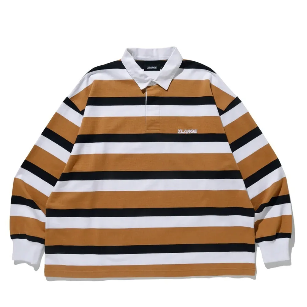 X-Large  |Stripes Unisex Street Style Long Sleeves Plain Cotton Logo