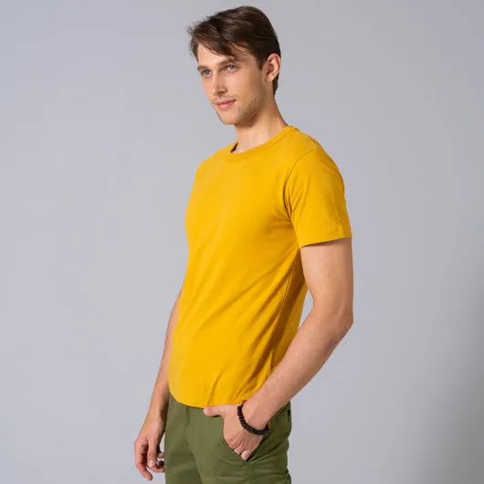 Yellow Ochre Mustard Yellow Round Neck T-shirt