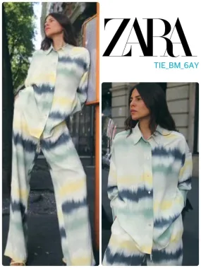 ZARA  |Casual Style Tie-dye Long Sleeves Shirts & Blouses